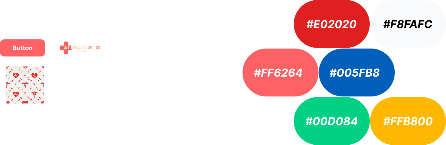 The color token set, brand mark, and button styles used across the app